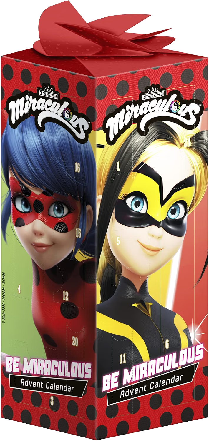 Miraculous - Adventskalender „Be Miraculous" für Kinder, Weihnachtskalender gefüllt mit Beauty-Überraschungen und Haar-Accessoires